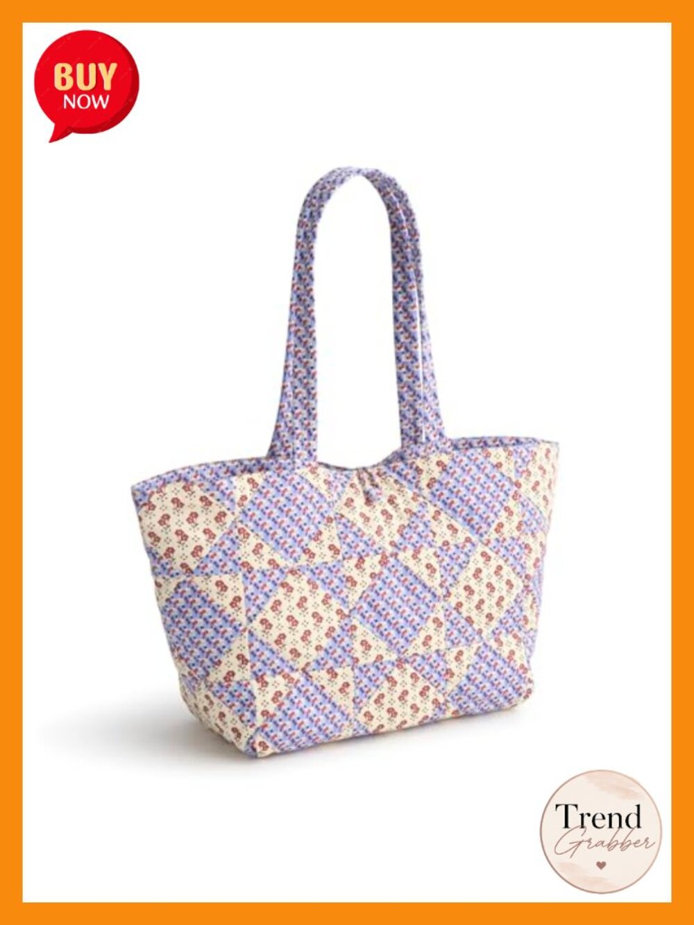 Vera Bradley Premium Cotton Small Hathaway Tote - Quilted Shoulder Bag